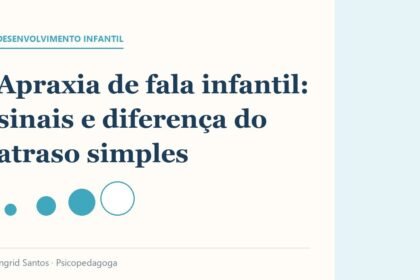 Capa do artigo: Apraxia de fala infantil: sinais e diferença do atraso simples