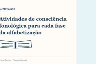 Capa do artigo: Atividades de consciência fonológica para cada fase da alfabetização