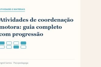 Capa do artigo: Atividades de coordenação motora: guia completo com progressão