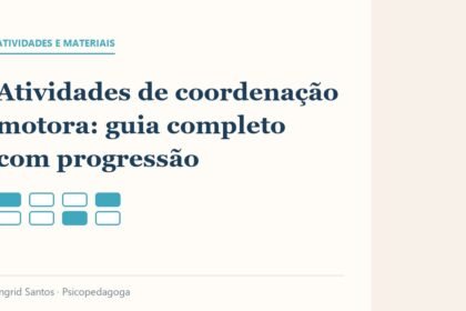 Capa do artigo: Atividades de coordenação motora: guia completo com progressão