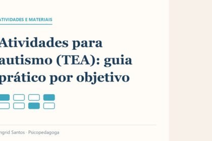Capa do artigo: Atividades para autismo (TEA): guia prático por objetivo