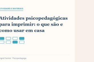 Capa do artigo: Atividades psicopedagógicas para imprimir: o que são e como usar em casa