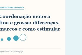 Capa do artigo: Coordenação motora fina e grossa: diferenças, marcos e como estimular