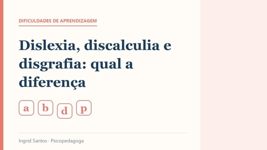 Capa do artigo: Dislexia, discalculia e disgrafia: qual a diferença