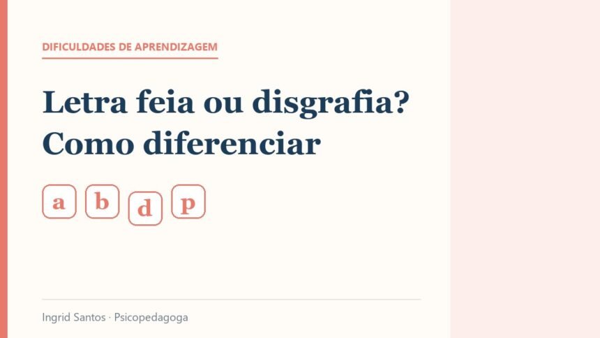 Capa do artigo: Letra feia ou disgrafia? Como diferenciar