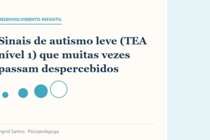 Capa do artigo: Sinais de autismo leve (TEA nível 1) que muitas vezes passam despercebidos